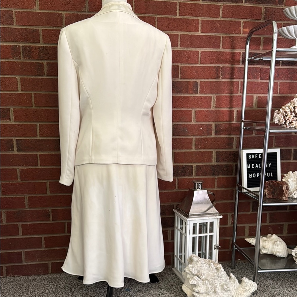 Evan Picone Cream Midi A-line Skirt for Work - Picture 7 of 16